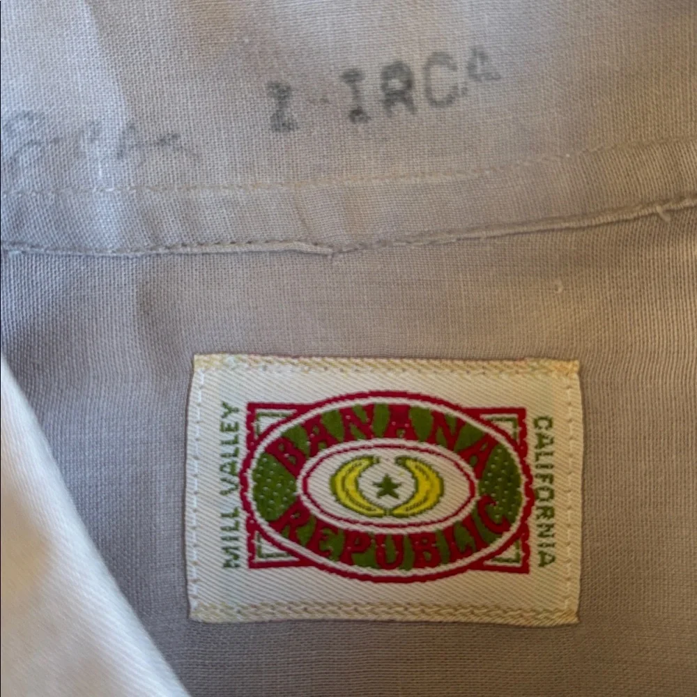 Vintage 80’s Banana Republic Khaki Safari Short Sleeve‎ Shirt Mens Size Small